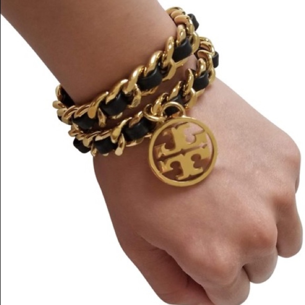 Tory Burch Metallic Chain Double Wrap Bracelet NWT